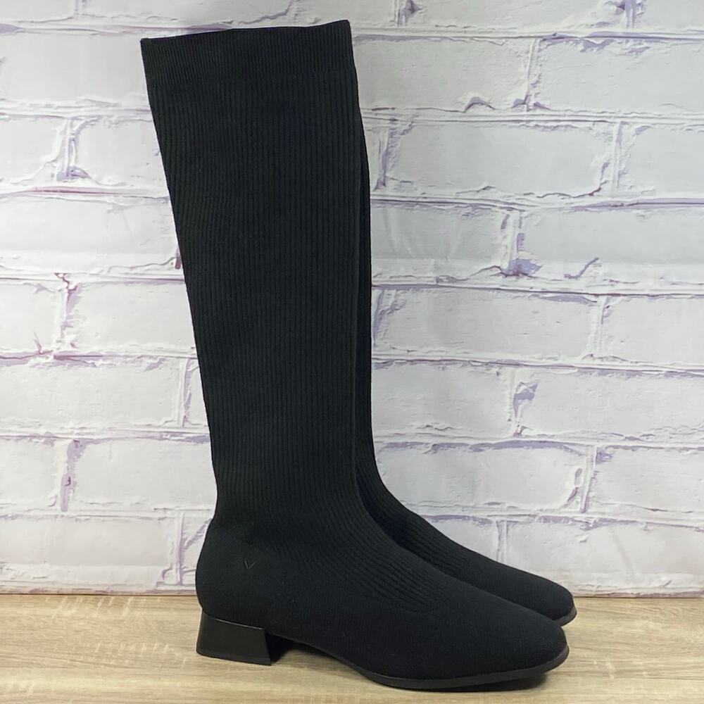 Vivaia Tara Pro Black Square-Toe Water Repellent Knee High Boots Size 43 US 11